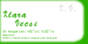 klara vecsi business card